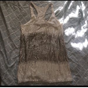 Parker Silver and Grey Pearl Sequin Sleeveless Above Knee Dress XS